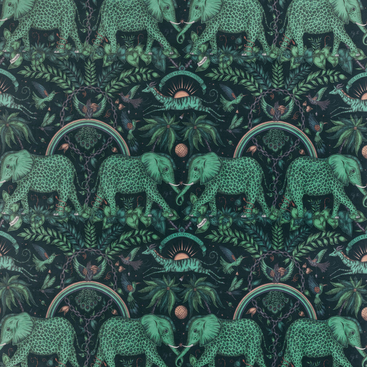Zambezi Velvet Teal by Clarke And Clarke Fabric WILDERIE BY EMMA J SHIPLEY FOR C&C POLYESTER - 100% Spain HEAVY Horizontal: 27 and Vertical: 21.62 55 - Fabric Carolina -