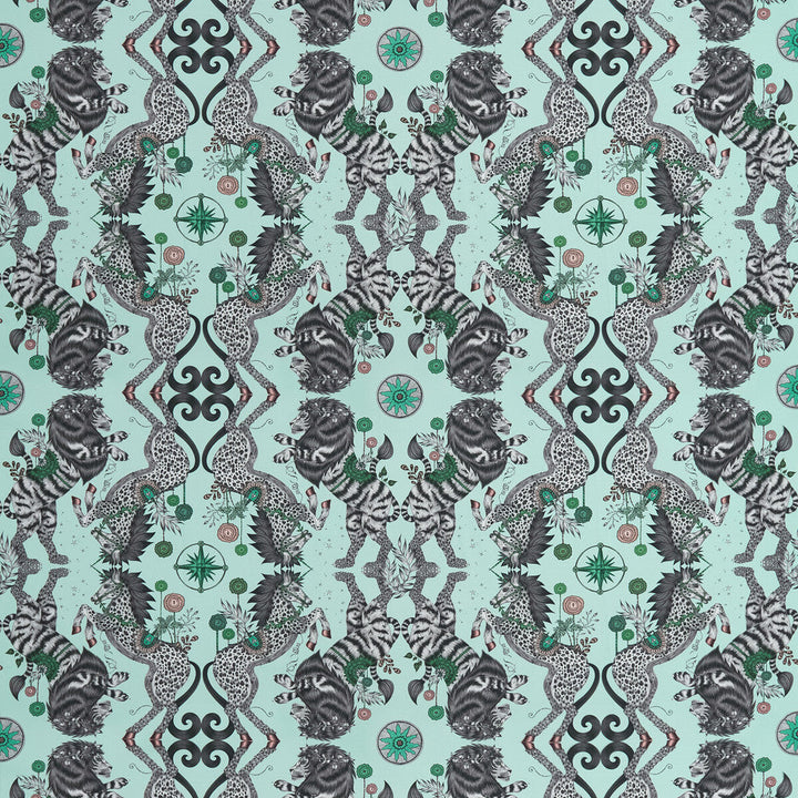 Caspian Satin Aqua by Clarke And Clarke Fabric Clarke And Clarke Fabric Caspian Satin AquaFabric WILDERIE BY EMMA J SHIPLEY FOR C&C COTTON - 100% United Kingdom </p><p>Repeat: H: 27, V: 24.61 54 - Fabric Carolina -