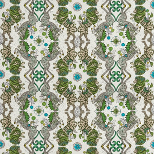 Caspian Satin Lime by Clarke And Clarke Fabric