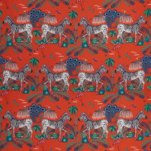 Lost World Satin Red by Clarke And Clarke Fabric