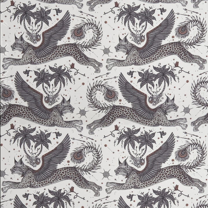 Lynx Satin Nude by Clarke And Clarke Designer Fabric WILDERIE BY EMMA J SHIPLEY FOR C&C COTTON - 100% United Kingdom HEAVY Horizontal: 27 and Vertical: 33.43 54 - Swanky Fabrics -