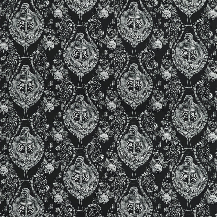 Silverback Satin Black by Clarke And Clarke Fabric Clarke And Clarke Fabric Silverback Satin BlackFabric WILDERIE BY EMMA J SHIPLEY FOR C&C COTTON - 100% United Kingdom </p><p>Repeat: H: 27, V: 31.78 54 - Fabric Carolina -