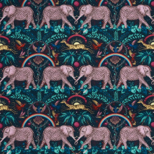 Zambezi Satin Navy by Clarke And Clarke Fabric