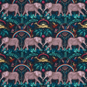 Zambezi Satin Navy by Clarke And Clarke Fabric