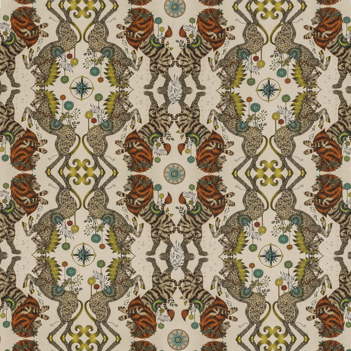 Caspian Linen Gold by Clarke And Clarke Fabric WILDERIE BY EMMA J SHIPLEY FOR C&C COTTON - 60%;LINEN - 40% Spain HEAVY Horizontal: 27 and Vertical: 25.12 54 - Fabric Carolina -
