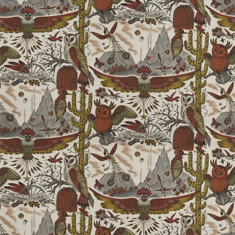 Frontier Linen Gold by Clarke And Clarke Fabric WILDERIE BY EMMA J SHIPLEY FOR C&C COTTON - 60%;LINEN - 40% Spain HEAVY Horizontal: 54 and Vertical: 29.1 54 - Fabric Carolina -