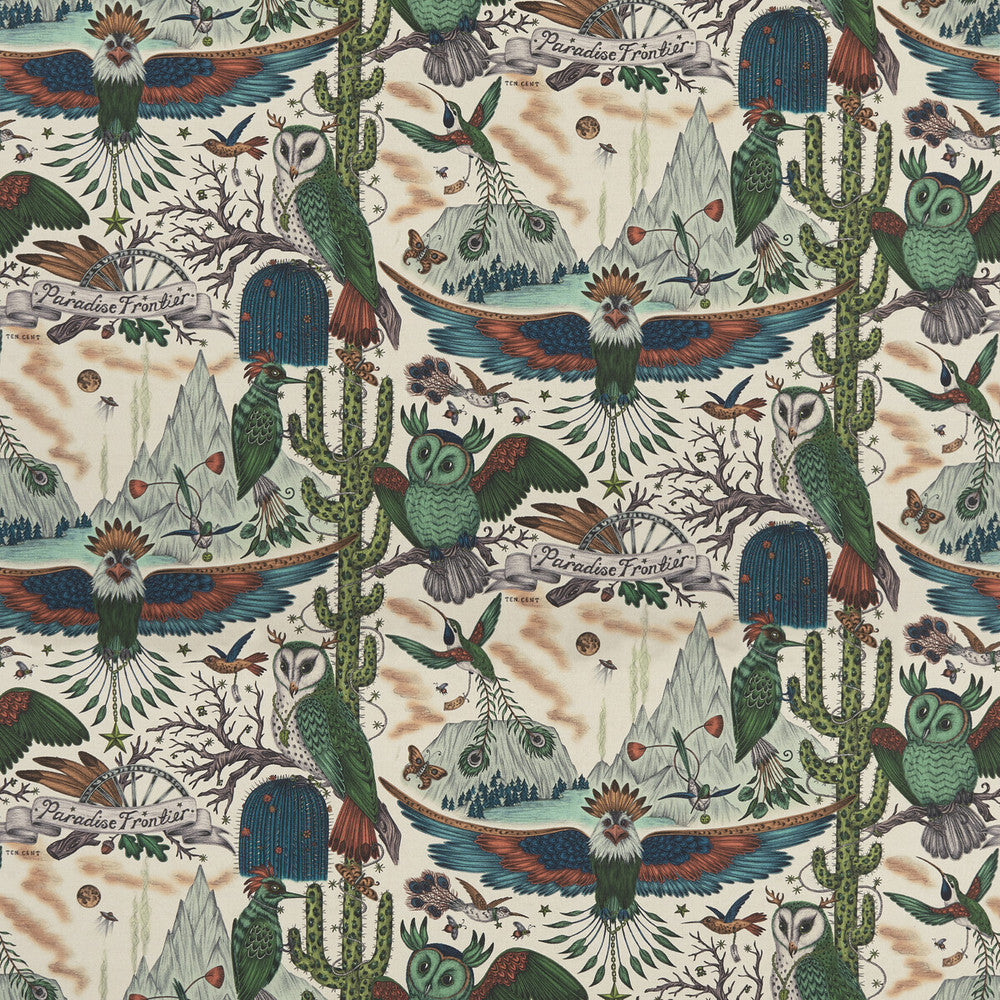 Frontier Linen Green by Clarke And Clarke Fabric WILDERIE BY EMMA J SHIPLEY FOR C&C COTTON - 60%;LINEN - 40% Spain HEAVY Horizontal: 54 and Vertical: 29.1 54 - Fabric Carolina -