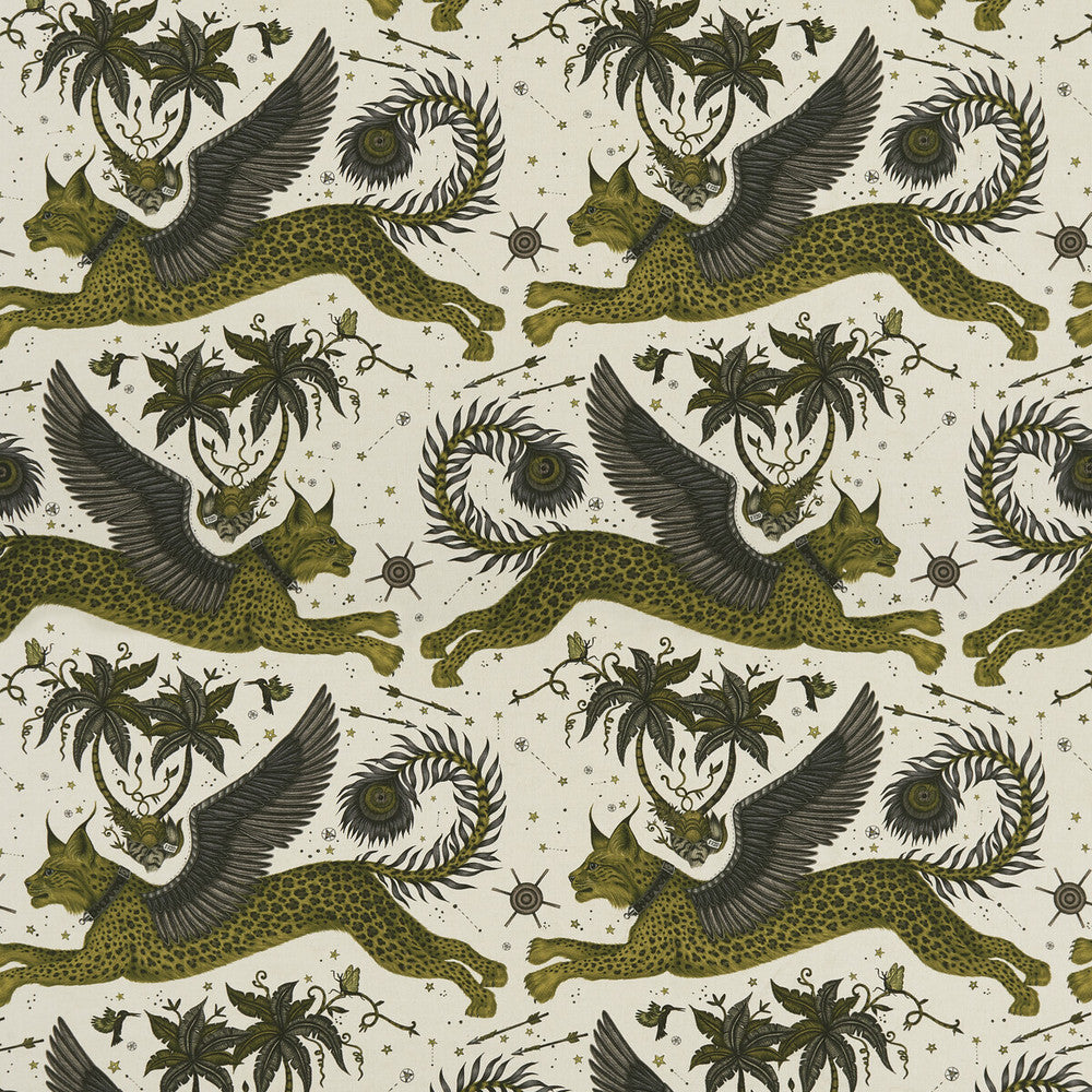 Lynx Linen Gold by Clarke And Clarke Fabric WILDERIE BY EMMA J SHIPLEY FOR C&C COTTON - 60%;LINEN - 40% Spain HEAVY Horizontal: 27 and Vertical: 34.1 54 - Fabric Carolina -