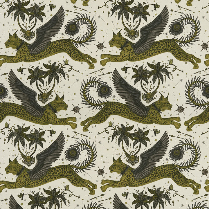 Lynx Linen Gold by Clarke And Clarke Fabric WILDERIE BY EMMA J SHIPLEY FOR C&C COTTON - 60%;LINEN - 40% Spain HEAVY Horizontal: 27 and Vertical: 34.1 54 - Fabric Carolina -