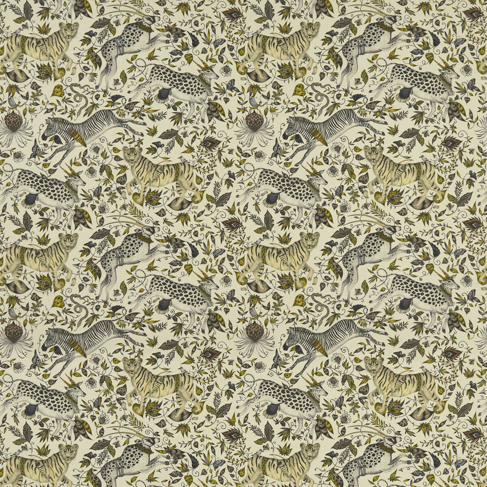 Protea Linen Gold by Clarke And Clarke Designer Fabric WILDERIE BY EMMA J SHIPLEY FOR C&C COTTON - 60%;LINEN - 40% Spain HEAVY Horizontal: 27 and Vertical: 25.36 54 - Swanky Fabrics -