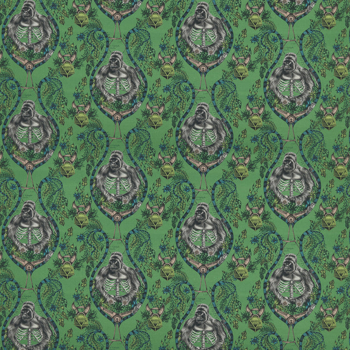 Silverback Linen Green by Clarke And Clarke Fabric WILDERIE BY EMMA J SHIPLEY FOR C&C COTTON - 60%;LINEN - 40% Spain HEAVY Horizontal: 27 and Vertical: 32.41 54 - Fabric Carolina -