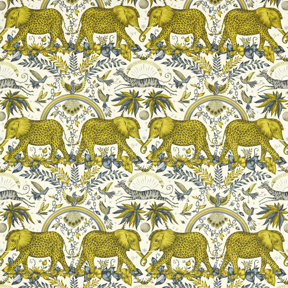 Zambezi Linen Gold by Clarke And Clarke Fabric WILDERIE BY EMMA J SHIPLEY FOR C&C COTTON - 60%;LINEN - 40% Spain HEAVY Horizontal: 27 and Vertical: 21.62 54 - Fabric Carolina -
