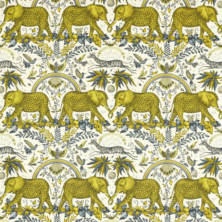 Zambezi Linen Gold by Clarke And Clarke Designer Fabric WILDERIE BY EMMA J SHIPLEY FOR C&C COTTON - 60%;LINEN - 40% Spain HEAVY Horizontal: 27 and Vertical: 21.62 54 - Swanky Fabrics -