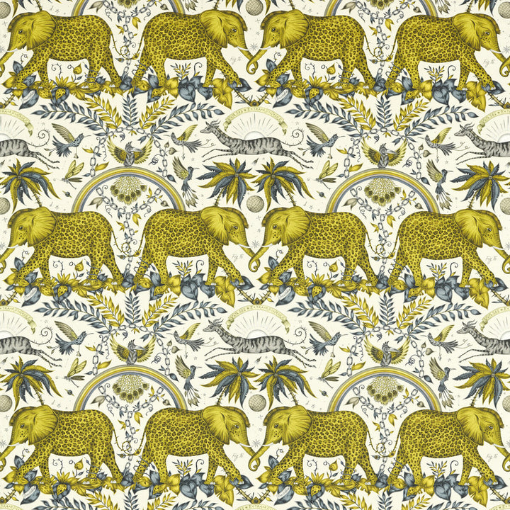 Zambezi Linen Gold by Clarke And Clarke Fabric WILDERIE BY EMMA J SHIPLEY FOR C&C COTTON - 60%;LINEN - 40% Spain HEAVY Horizontal: 27 and Vertical: 21.62 54 - Fabric Carolina -