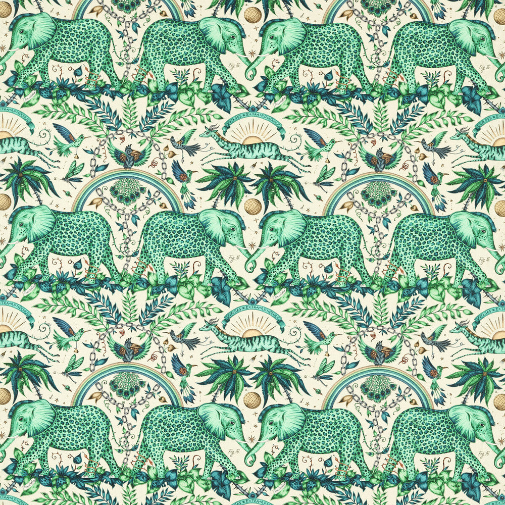 Zambezi Linen Green by Clarke And Clarke Fabric WILDERIE BY EMMA J SHIPLEY FOR C&C COTTON - 60%;LINEN - 40% Spain HEAVY Horizontal: 27 and Vertical: 21.62 54 - Fabric Carolina -