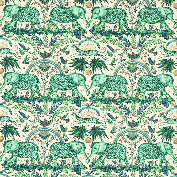 Zambezi Linen Green by Clarke And Clarke Fabric WILDERIE BY EMMA J SHIPLEY FOR C&C COTTON - 60%;LINEN - 40% Spain HEAVY Horizontal: 27 and Vertical: 21.62 54 - Fabric Carolina -