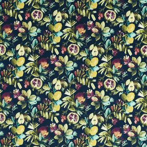 Fruta Midnight Velvet by Clarke And Clarke Fabric