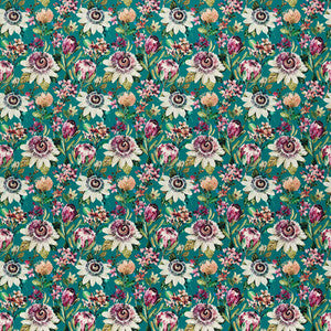 Paradise Teal Velvet by Clarke And Clarke Fabric