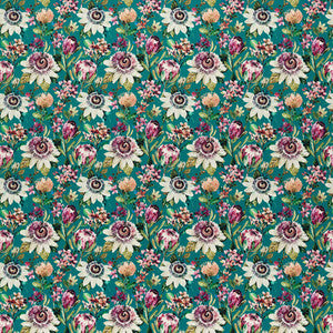 Paradise Teal Velvet by Clarke And Clarke Fabric