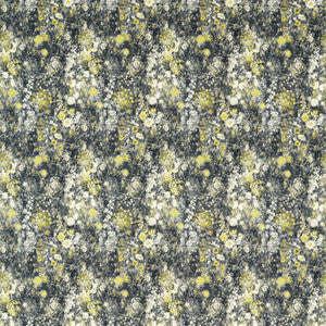 Rosedene Charcoal/Chartreuse by Clarke And Clarke Fabric