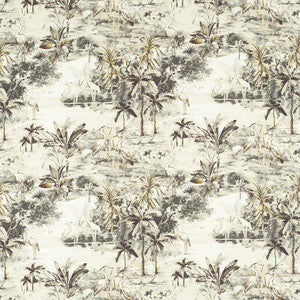 Habitat Charcoal/Linen by Clarke And Clarke Fabric