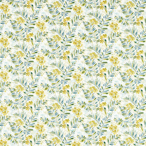New Grove Denim/Citrus by Clarke And Clarke Fabric