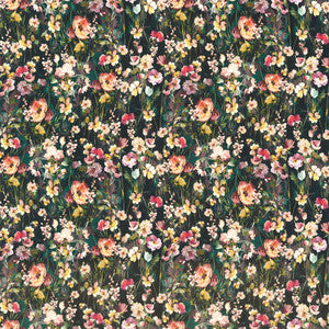 Wild Meadow Noir Velvet F1575/04.CAC.0 by Clarke And Clarke Fabric