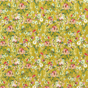 Wild Meadow Ochre Velvet F1575/05.CAC.0 by Clarke And Clarke Fabric