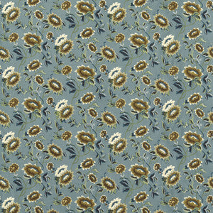 Tonquin Chartreuse/Denim Emb by Clarke And Clarke Fabric