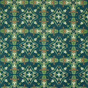 Emerald Forest Teal Velvet by Clarke And Clarke Fabric