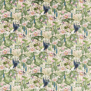 Waterlily Blush Velvet by Clarke And Clarke Fabric
