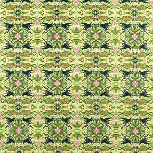 Wonderlust Tea Story Citron Velvet by Clarke And Clarke Fabric