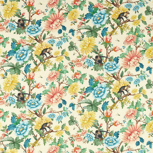 Sapphire Garden Ivory by Clarke And Clarke Fabric
