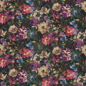 Tahiti Amethyst/Emerald Velvet by Clarke And Clarke Fabric