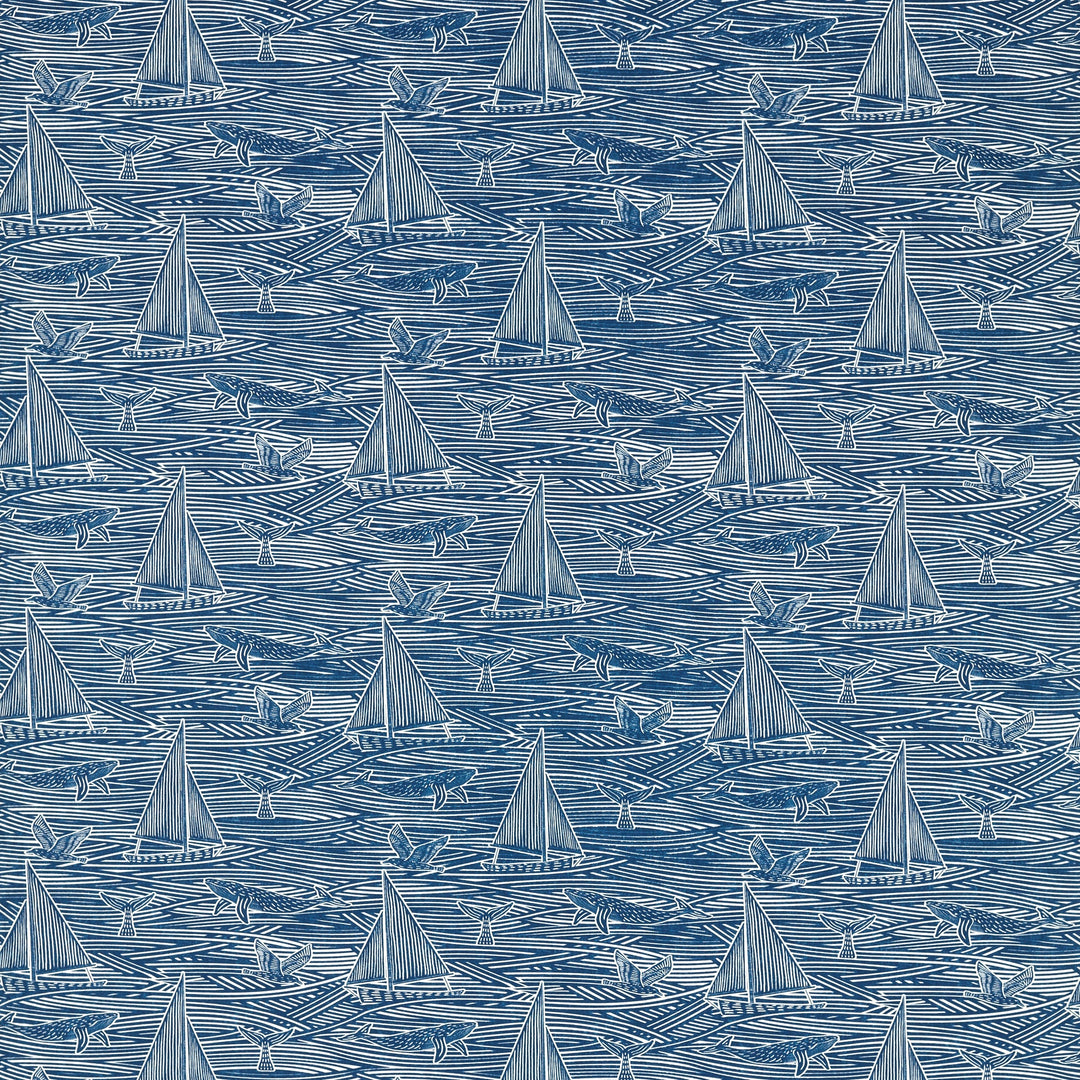 Fin - Navy By Clarke & Clarke Fabric