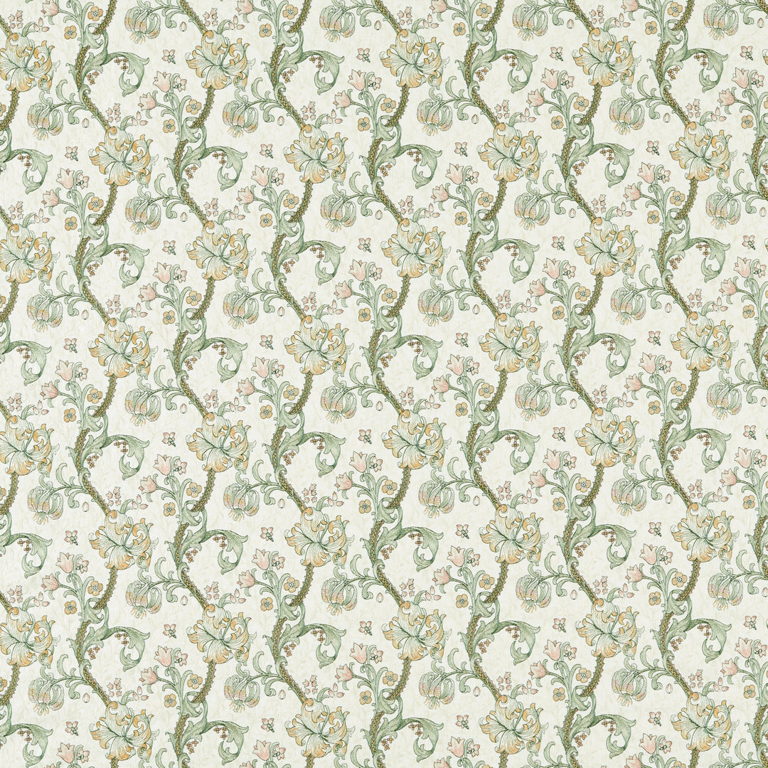 Golden Lily Embroidery - Linen/Blush By Clarke & Clarke Fabric