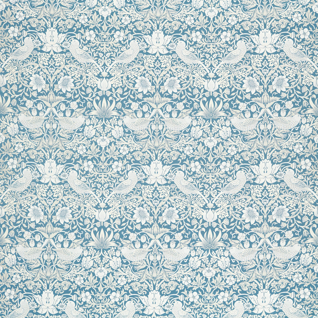 Strawberry Thief Jacquard - Denim By Clarke & Clarke Fabric