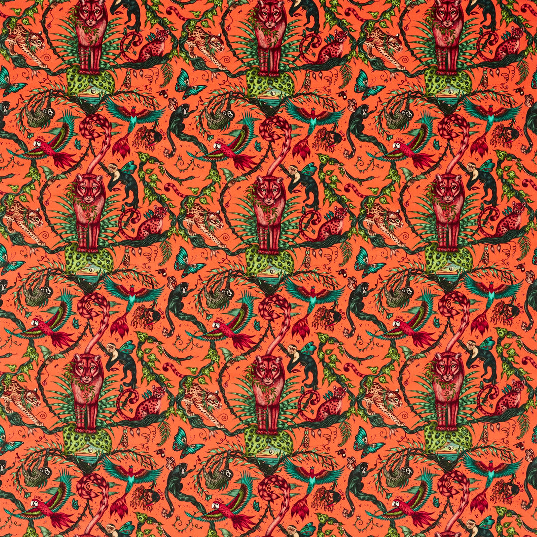 Bosque Dreams Velvet - Coral By Clarke & Clarke Fabric