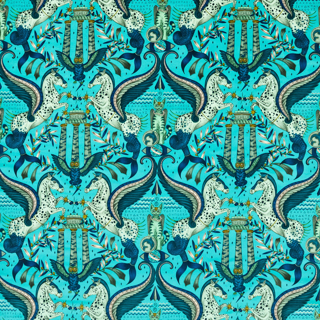 Odyssey Mythos Velvet - Peacock By Clarke & Clarke Fabric
