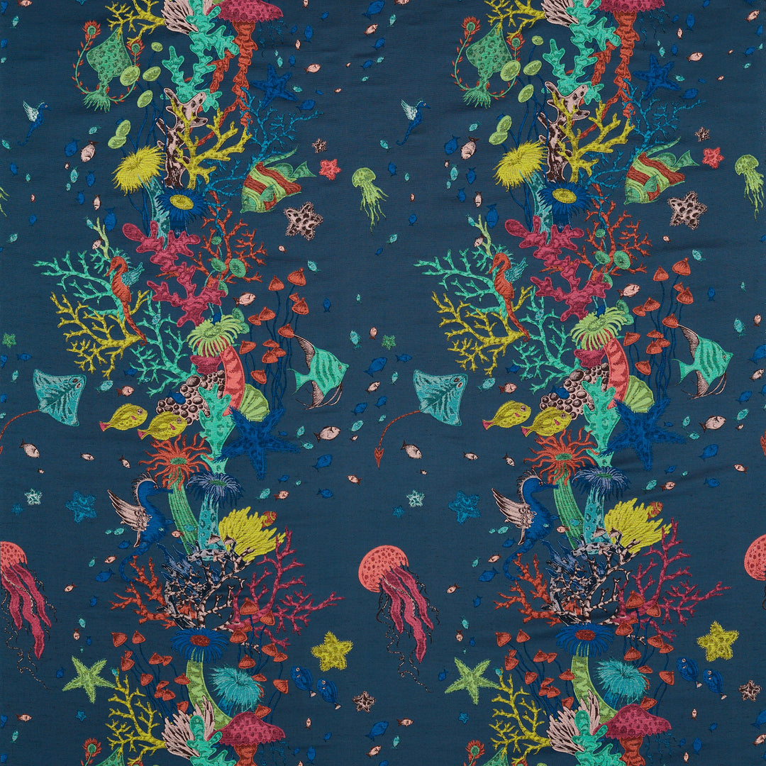 Seaforest Jacquard - Navy By Clarke & Clarke Fabric