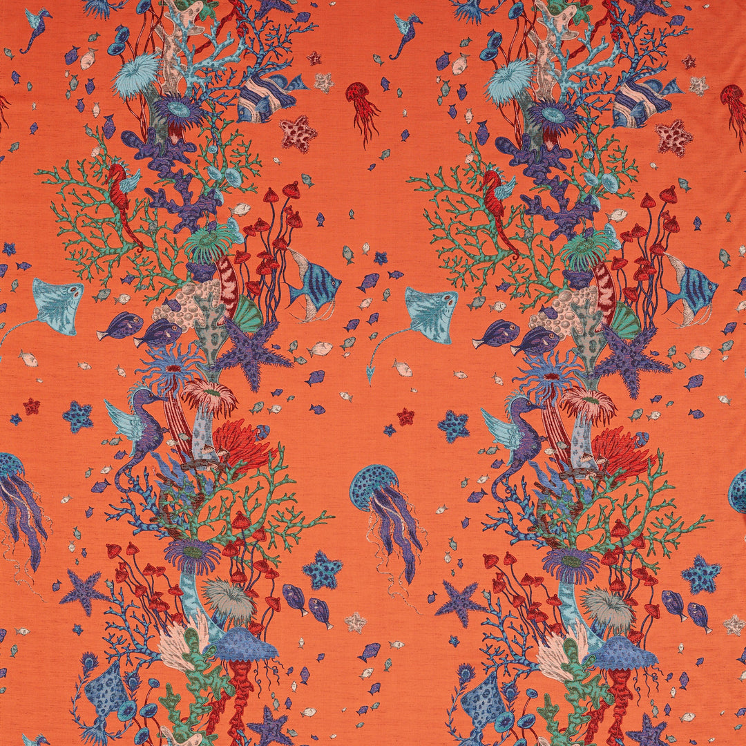 Seaforest Jacquard - Peach By Clarke & Clarke Fabric