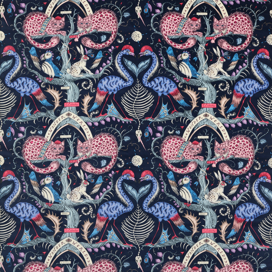 Wonder World Velvet - Berry By Clarke & Clarke Fabric