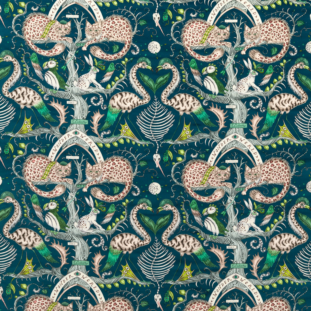 Wonder World Velvet - Teal By Clarke & Clarke Fabric