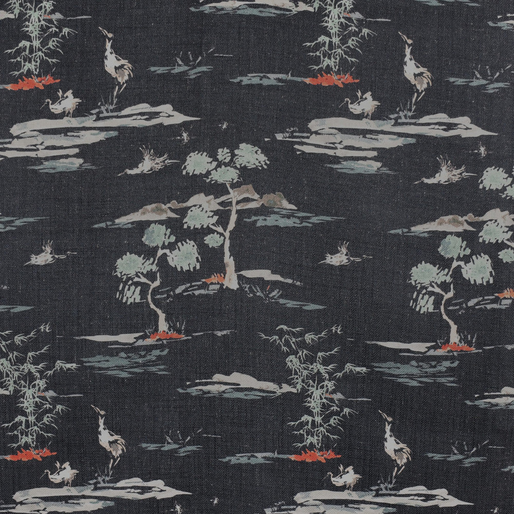 F2847 Black by Greenhouse Fabric 95% Polyester, 5% Linen China 50,000 </p><p>Repeat: 14" H, 17.5" V 58" - Fabric Carolina -