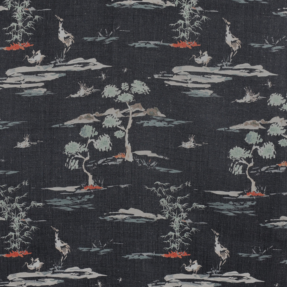 F2847 Black by Greenhouse Fabric E85: greenhouse HUES 95% Polyester, 5% Linen China 50,000 double rubs </p><p>Repeat: 14" H, 17.5" V 58" - Fabric Carolina -