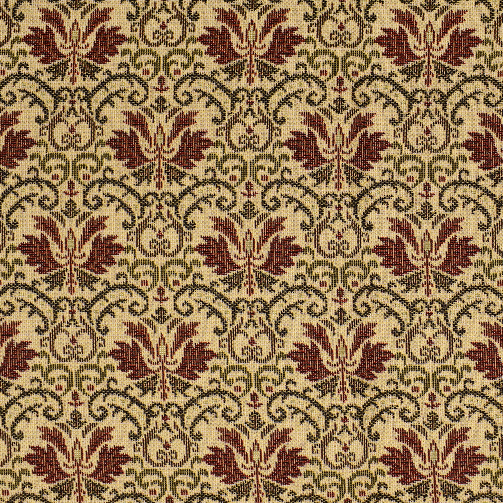 F3477 Scarlet by Greenhouse Fabric E92: Value Tapestry 70% Polyester, 30% Cotton Mexico 50,000 double rubs </p><p>Repeat: 4.7" H, 3.9" V 54" - Fabric Carolina -