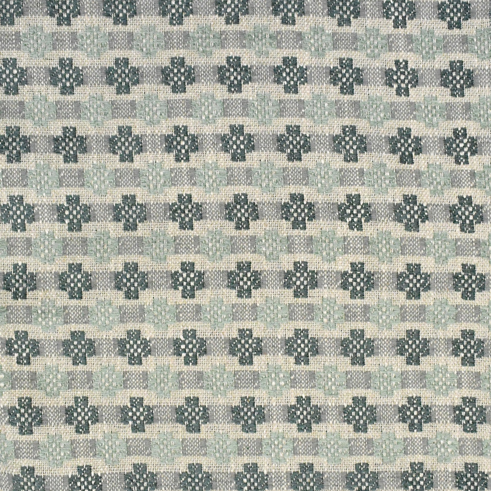F3858 Seaglass by Greenhouse Fabric F01: upholstery by COLOR 50% Viscose, 28% Polyester, 14% Linen, 8% Cotton USA 39,000 double rubs </p><p>Repeat: 1.5" H, 1.75" V 54" - Fabric Carolina -