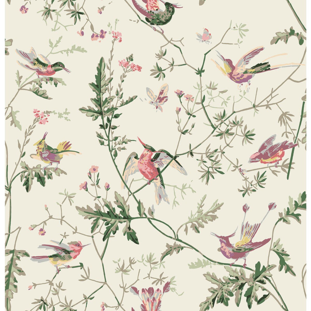 Hummingbirds Cotton Print Classic Multi by Cole & Son Fabric COLE & SON CONTEMPORARY FABRICS COTTON - 100% United Kingdom LIGHT Horizontal: 18 and Vertical: 21 54 - Fabric Carolina -