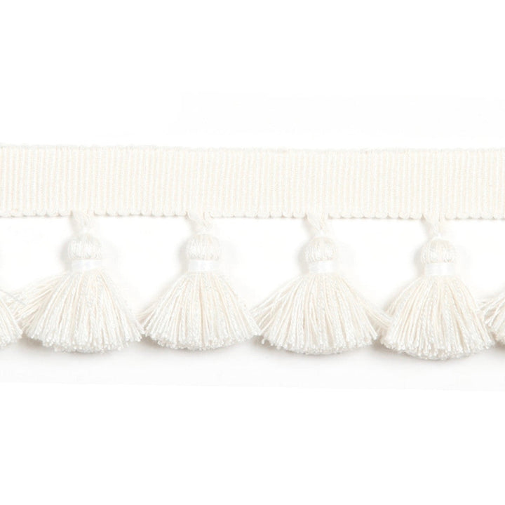 Hellenic Key Tassel Fringe Pearl by Europatex Designer Fabric Hellenic 47% Fibranne, 44% Cotton, 9% Polyester 1.75 inches - Swanky Fabrics -