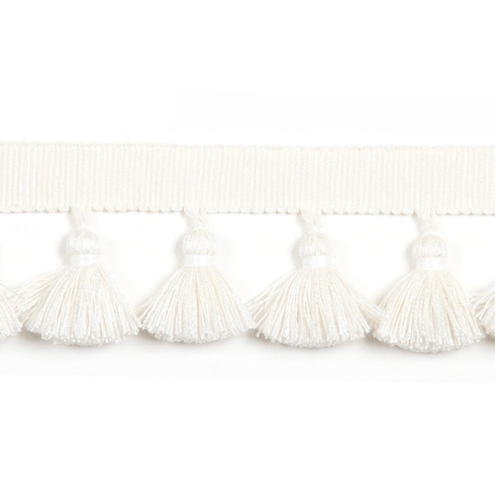 Hellenic Key Tassel Fringe Pearl by Europatex Fabric Hellenic 47% Fibranne, 44% Cotton, 9% Polyester 1.75 inches - Fabric Carolina -